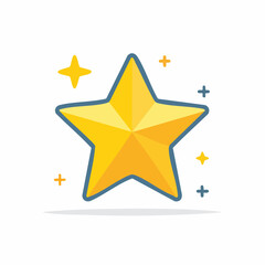 Fototapeta premium Golden Star Icon with Sparkles