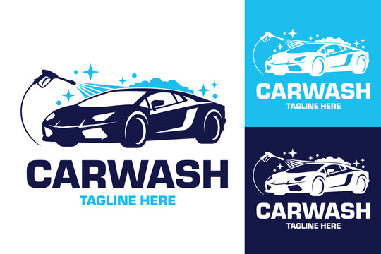 Illustration of car wash logo suitable for automotive business.
