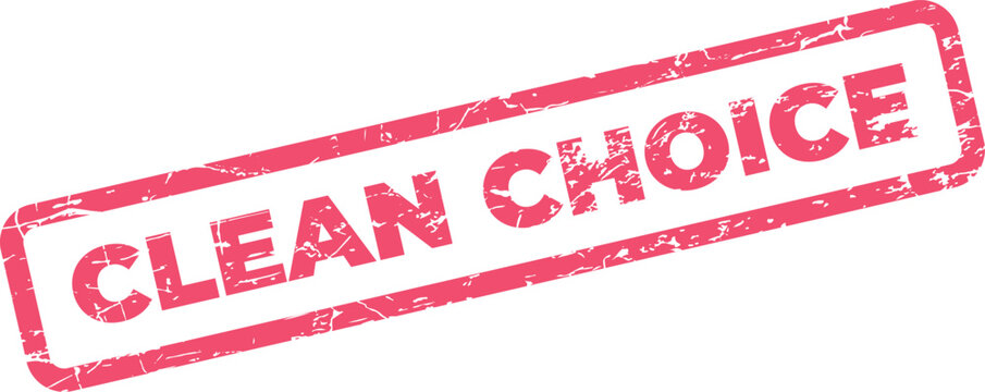 Ethical Red Rubber Stamp with Clean Choice Message for Responsible Decisions and Purity