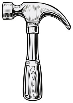 Traditional Claw Hammer Vector Illustration Essential Tool for Building and Repair Work