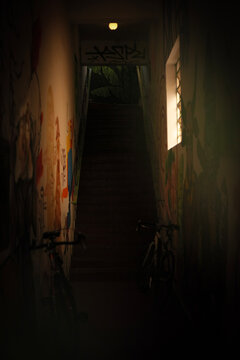 Light and shadow with beautiful graffiti.