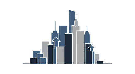 Fototapeta premium City skyline with growing buildings.