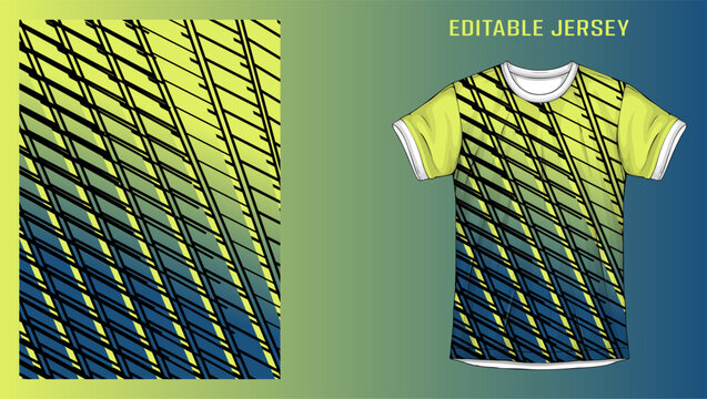Sport jersey pattern design template with abstract geometric lines for custom athletic apparel and clothing