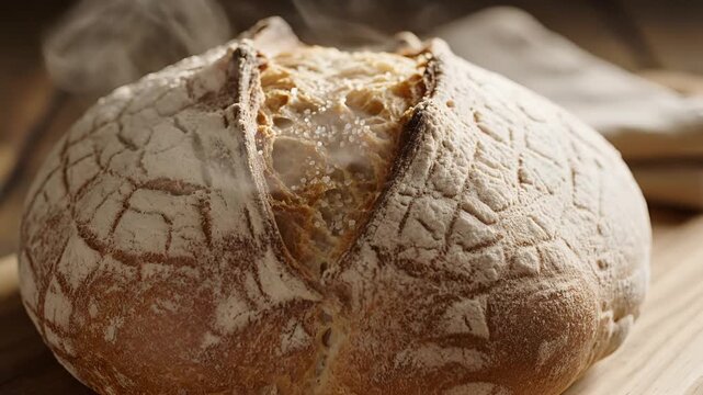 Artisan Sourdough Bread Loaf with a Rustic Crust.