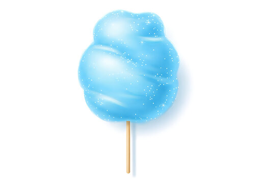 A blue cotton candy on a stick