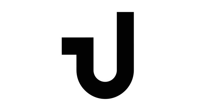 Modern stylized letter u monogram icon