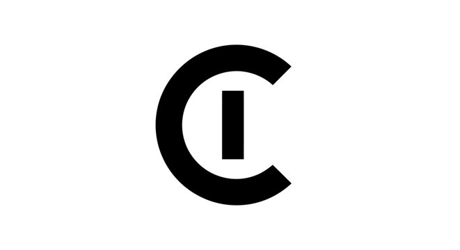 Modern circular letter c and vertical bar logo