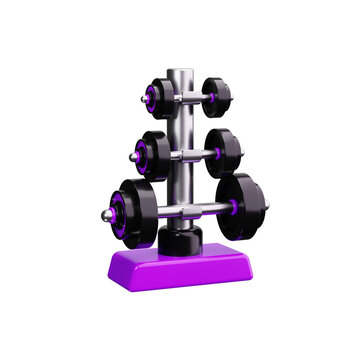 Dumbbell Rac 3d render icons