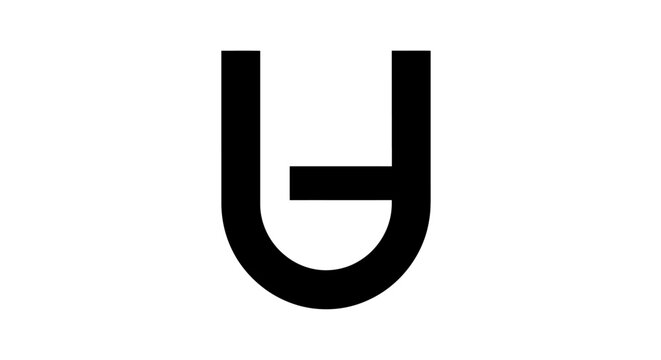 Minimalist letter u logo icon with horizontal bar