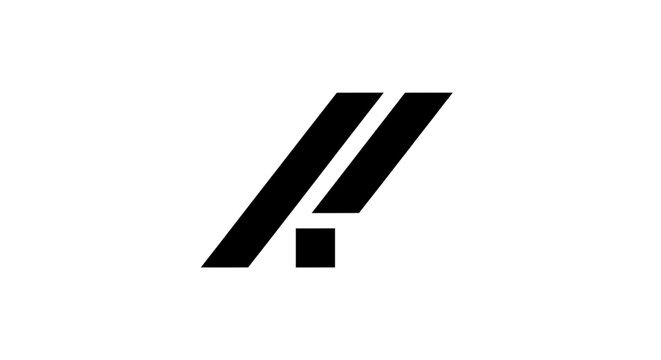 Minimalist geometric monogram logo design with slanted parallel lines