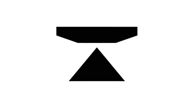 Abstract balance icon with trapezoid and triangle shapes