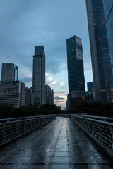 Fototapeta premium modern buildings in guangzhou at sunset