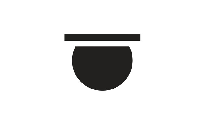 Black dome security camera icon on white background