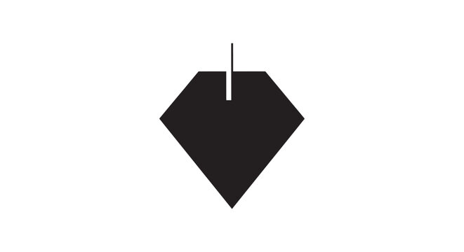 Modern geometric jewel icon with vertical line detail