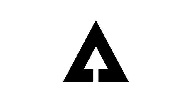 Abstract triangle logo with upward arrow