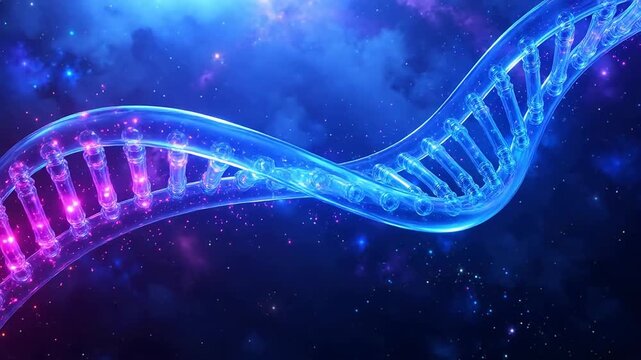 Holographic DNA Sequence with Glowing Base Pairs in Abstract Space