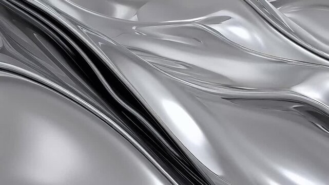 Digital silver metal curve abstract background