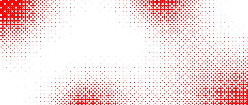 Red bitmap pixelated texture. Dotted dither gradient pattern background. 8 bit halftone faded pop art gradation wallpaper. Vanishing raster video arcade game backdrop for banner, poster, cover. Vector