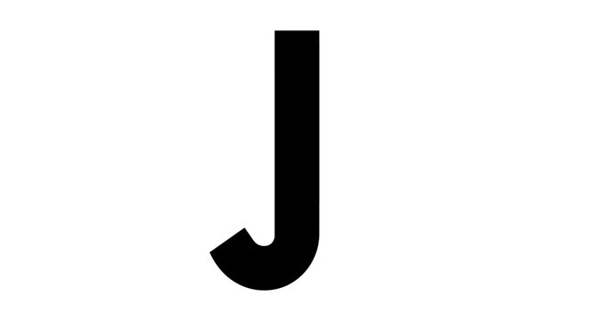 Simple bold black letter j on white background