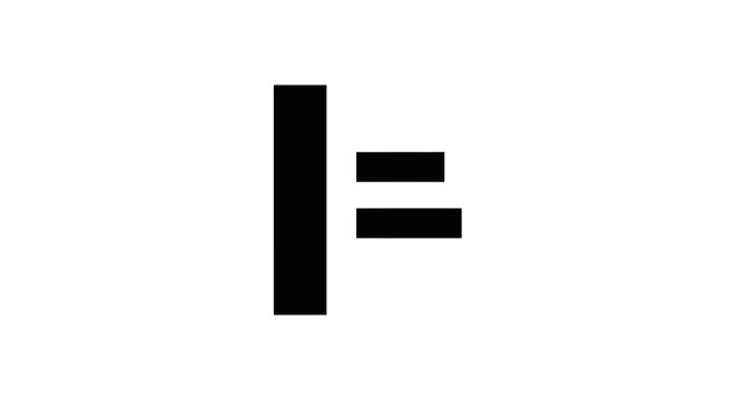 Minimalist geometric letter f logo design
