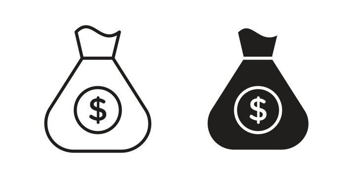 Investment icon symbol. Vector outline drawing. Editable stroke.