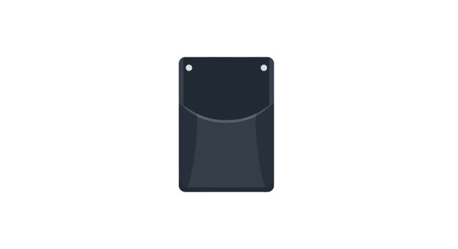 Black fabric pocket organizer with two metal grommets.