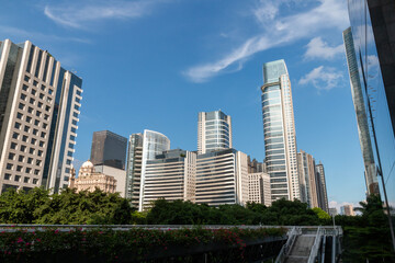 Obraz premium modern buildings in guangzhou with blue sky