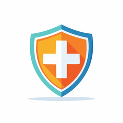 Obraz premium Shield with a white cross symbol