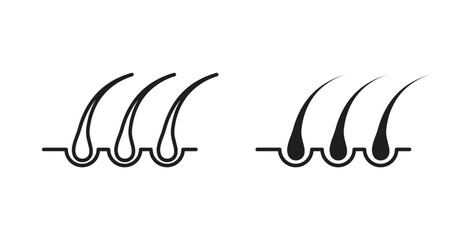 Obraz premium Hair icon set different line and flat style collection.