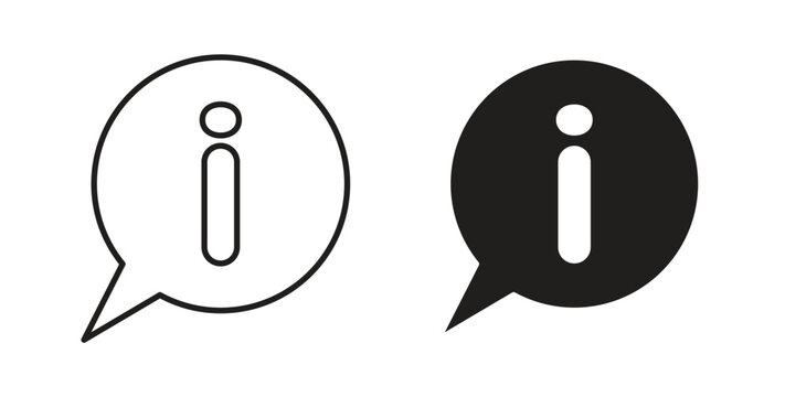 Info icon set different line and flat style collection.