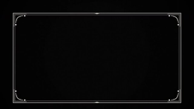 Vintage Silent Movie Frame with Scratch and Noise Animation, Retro Cinematic Title Card, Art Deco Border, Antique Film Texture, Old Movie Overlay, Nostalgic Loop 4k video