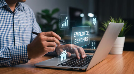 Fototapeta premium Employee Benefits Financial Growth Healthcare Digital Workplace