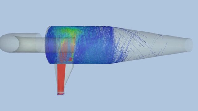 Cyclone airflow simulation - CFD simulation Computational fluid dynamics