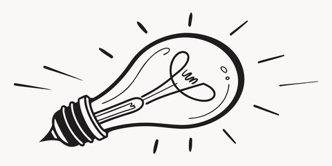 Minimalist light bulb illustration representing new ideas and creativity with creativity innovation inspiration thinking knowledge discovery electricity illustration creative solution © Ruhi