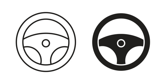 Steering wheel icon vector design elements. icon in flat and line style.