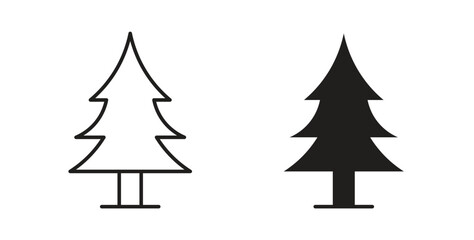 Obraz premium Tree christmas icon vector design elements. icon in flat and line style.