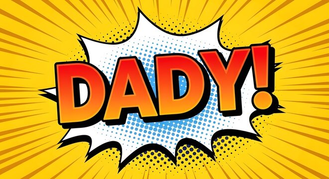 Dady comic book style pop art text