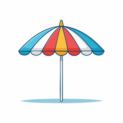Obraz premium Colorful Beach Umbrella Illustration