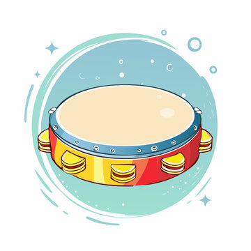 Cartoon Tambourine with Jingles