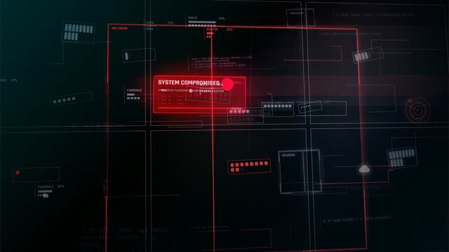 Cyber Security Breach System Compromised HUD Animation