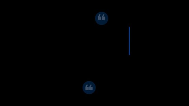 Inspirational quote animation with blue lines on black background
