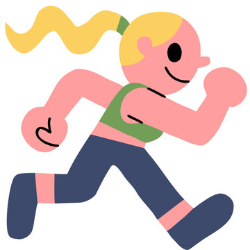 Healthy female runner jogging on a track during a morning workout.