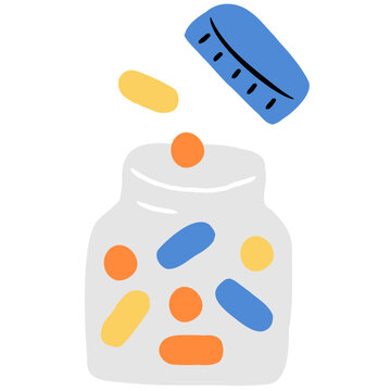 Daily vitamins and nutritional supplements in a medicine bottle for wellness.