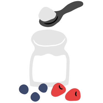 Fresh creamy yogurt in a bowl topped with a spoon for healthy digestion.