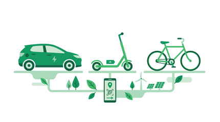 Fototapeta premium World Environment Day eco friendly transportation options for sustainability