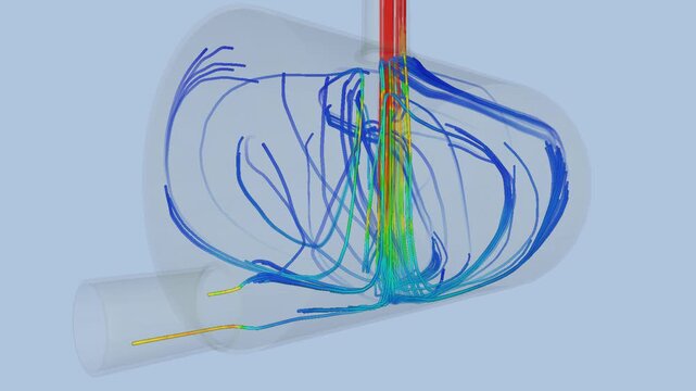 Cyclone airflow simulation - CFD simulation Computational fluid dynamics