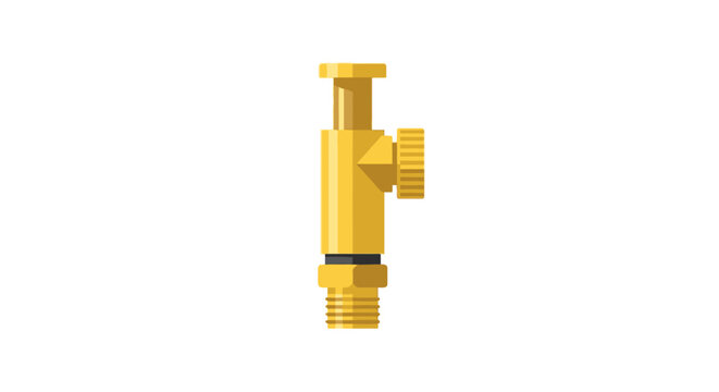 Brass valve connector with dual control knobs isolated.