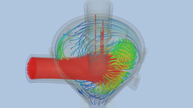 Cyclone airflow simulation - CFD simulation Computational fluid dynamics