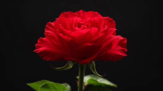 Closeup of a single red rose.