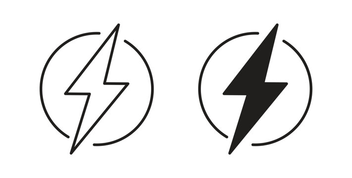 Energy Icon linear pictogram. Editable Stroke. Isolated Vector Illustration.